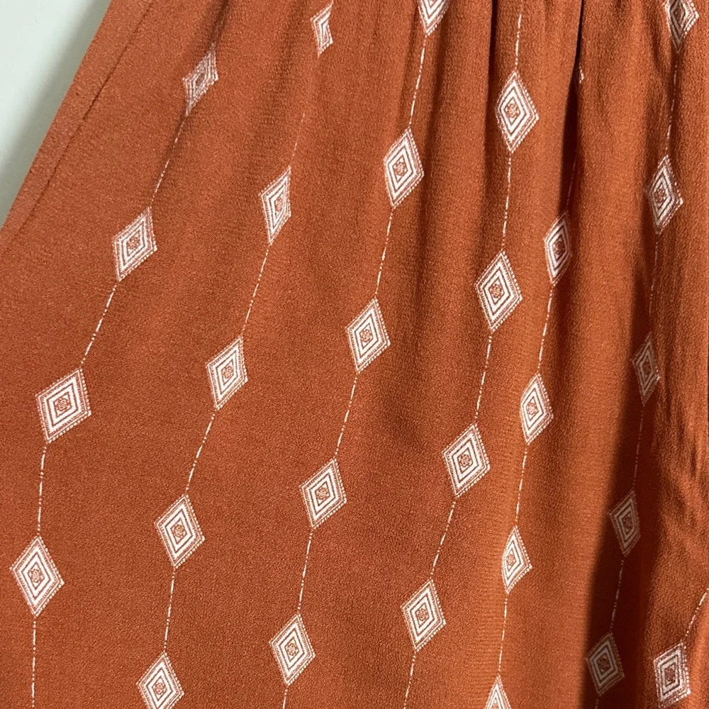 Dress Forum Los Angeles Boho Style Rust Wide Leg Pants Small - Picture 3 of 6